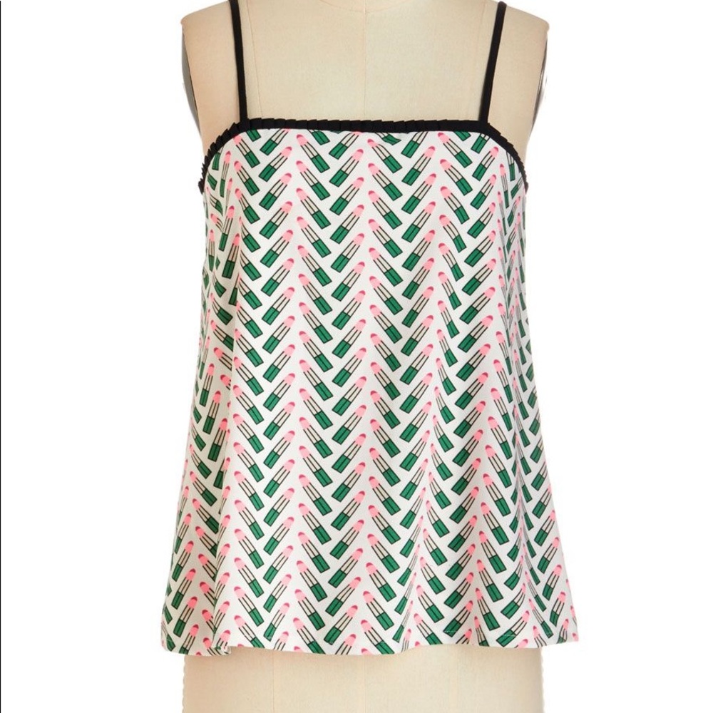 Lipstick Print Spaghetti Strap Top 💄